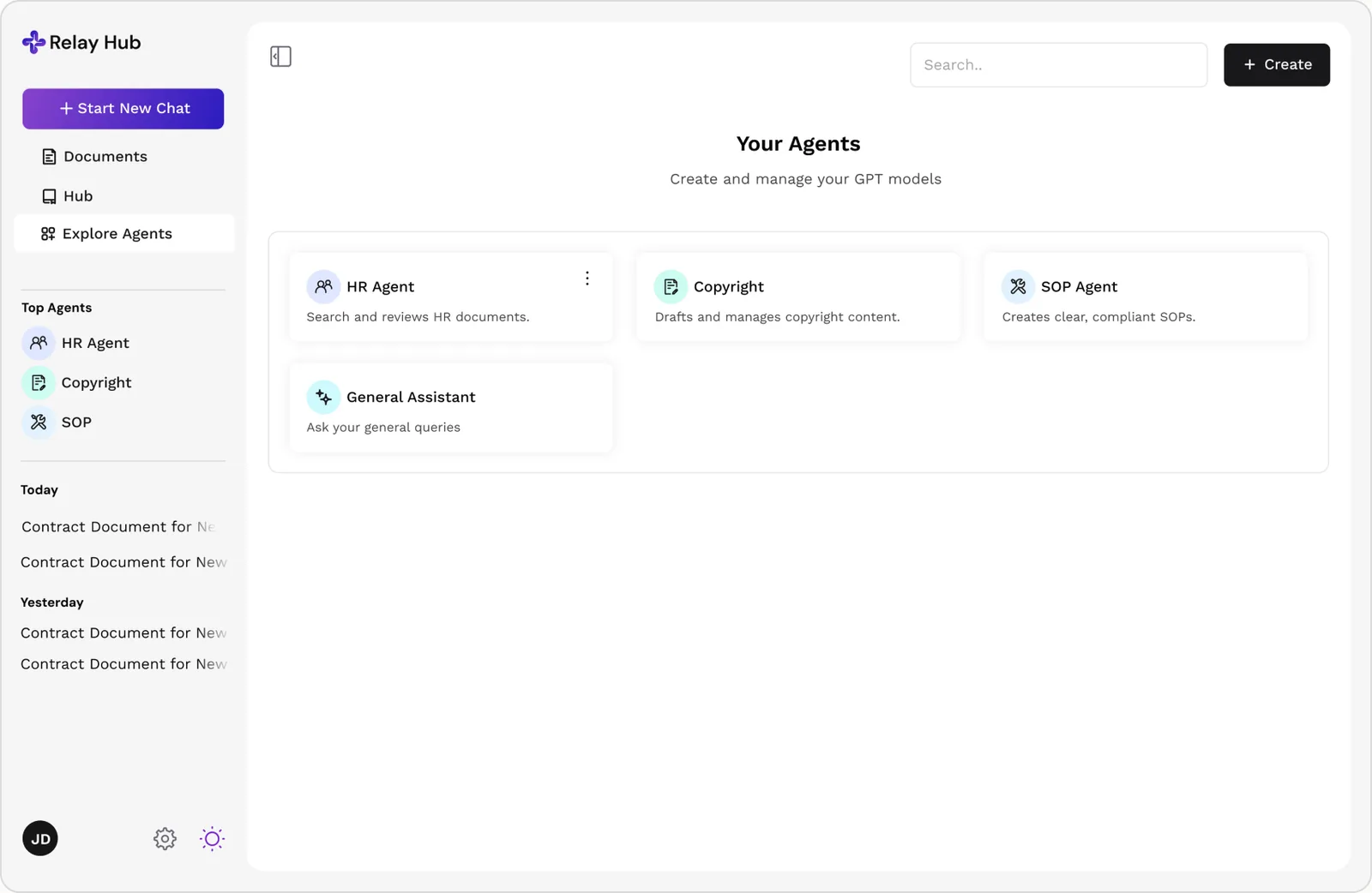 The agent management module for configuring task agents